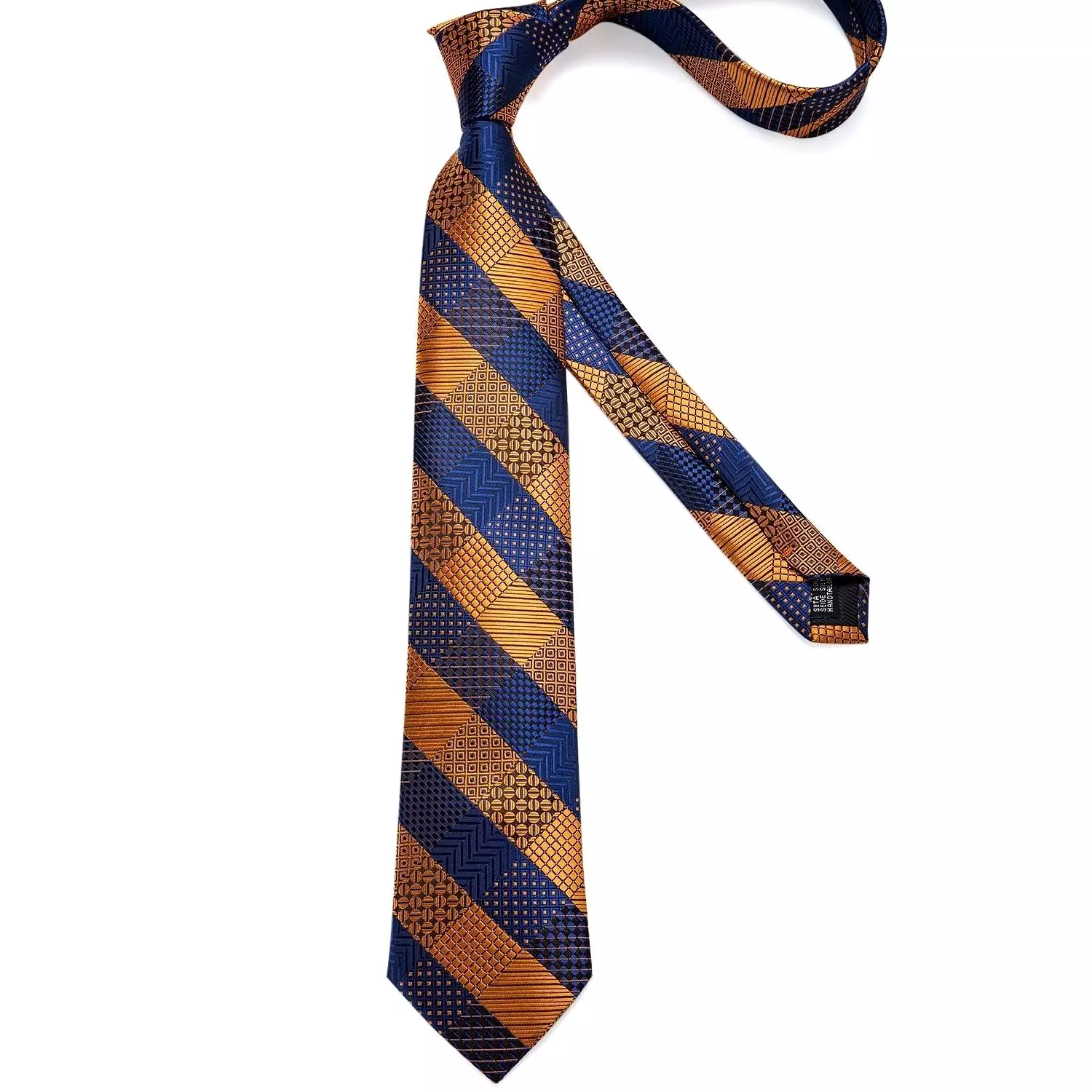 Gold Striped Silk Necktie Set