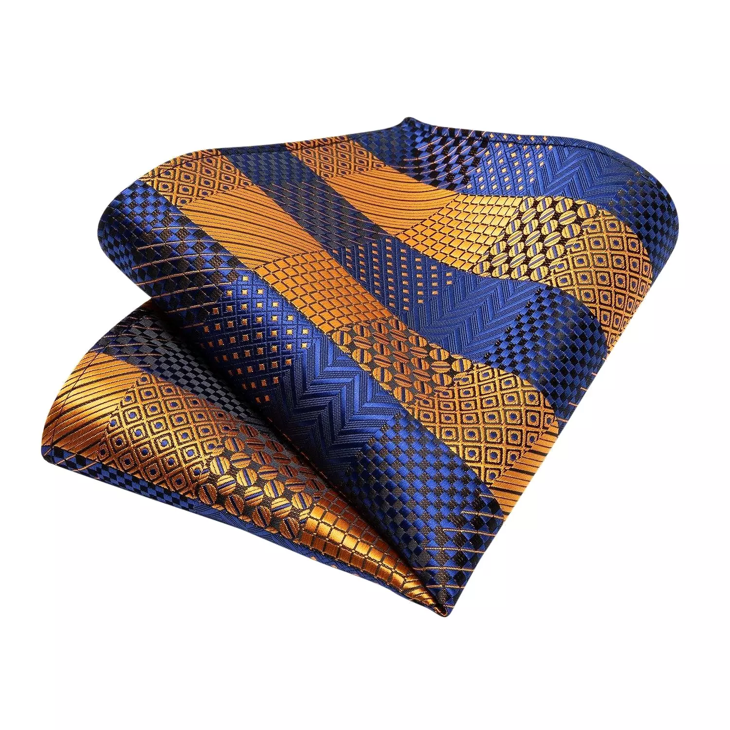 Gold Striped Silk Necktie Set