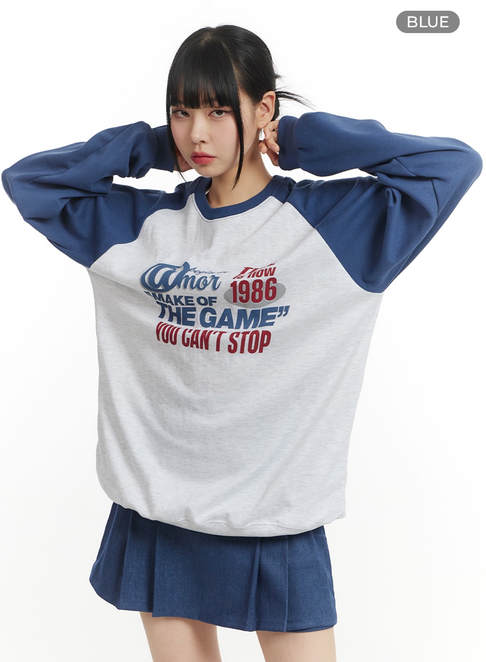 Graphic Crew Neck Sweatshirt - Cozy Lettering - IM406