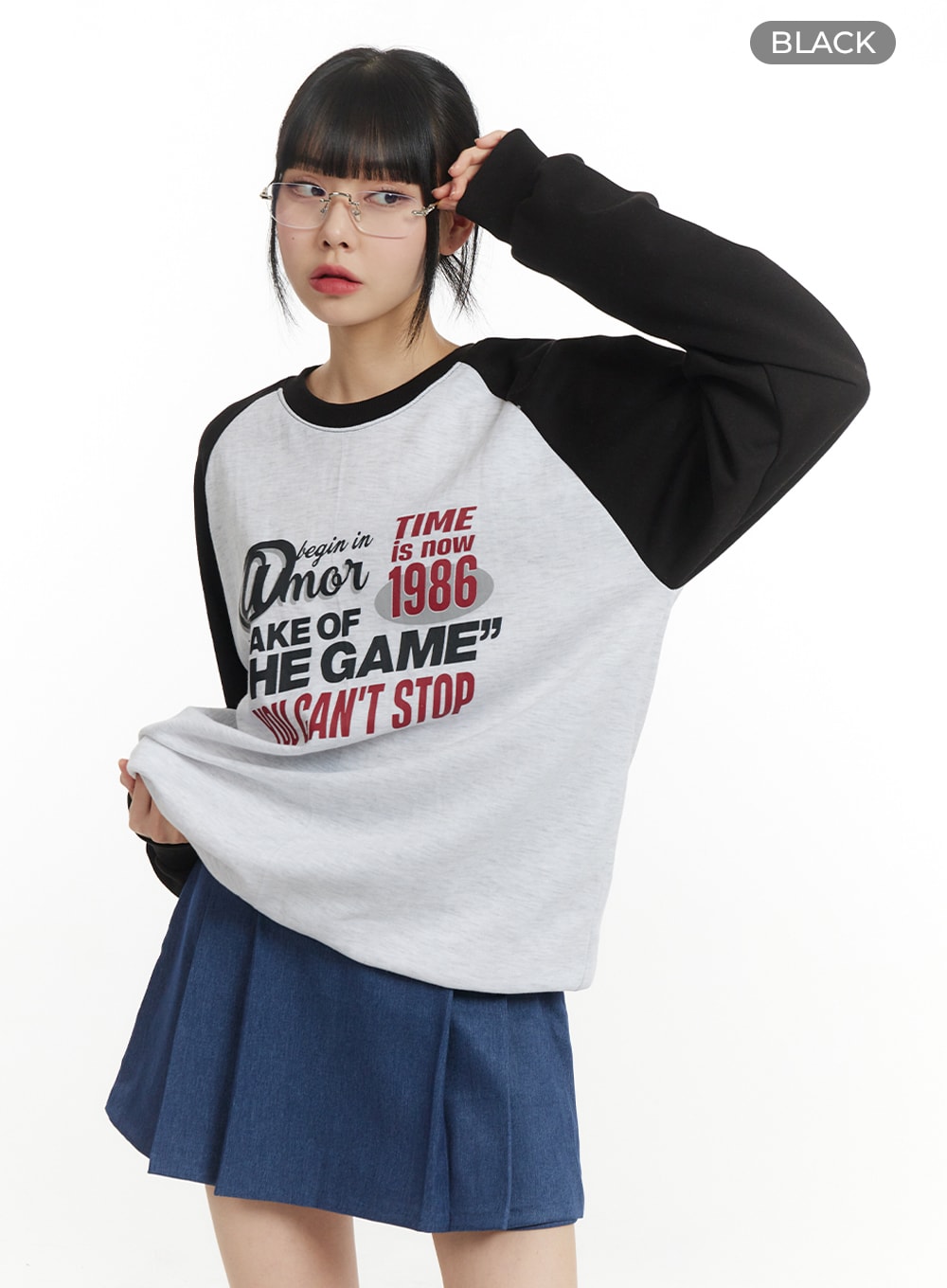 Graphic Crew Neck Sweatshirt - Cozy Lettering - IM406