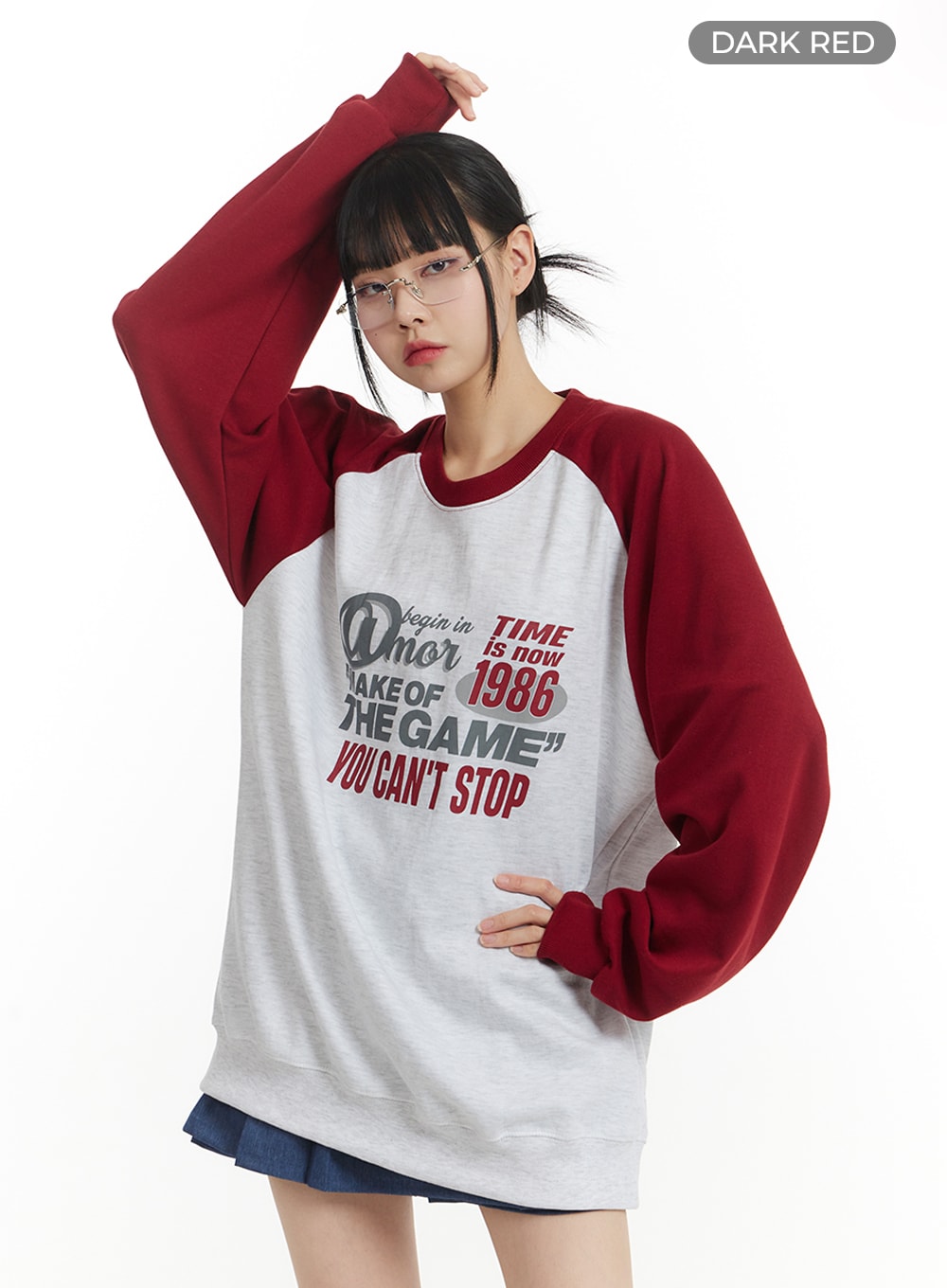 Graphic Crew Neck Sweatshirt - Cozy Lettering - IM406