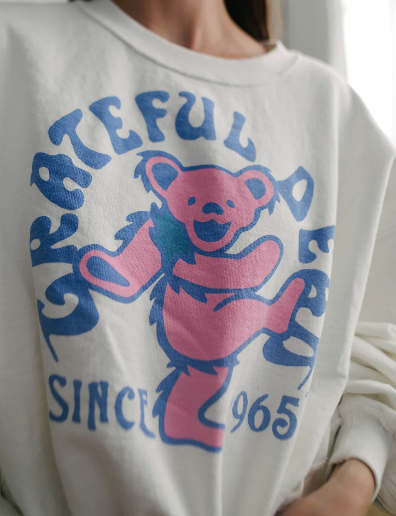 Grateful Dead 1965 white sweatshirt for sale.