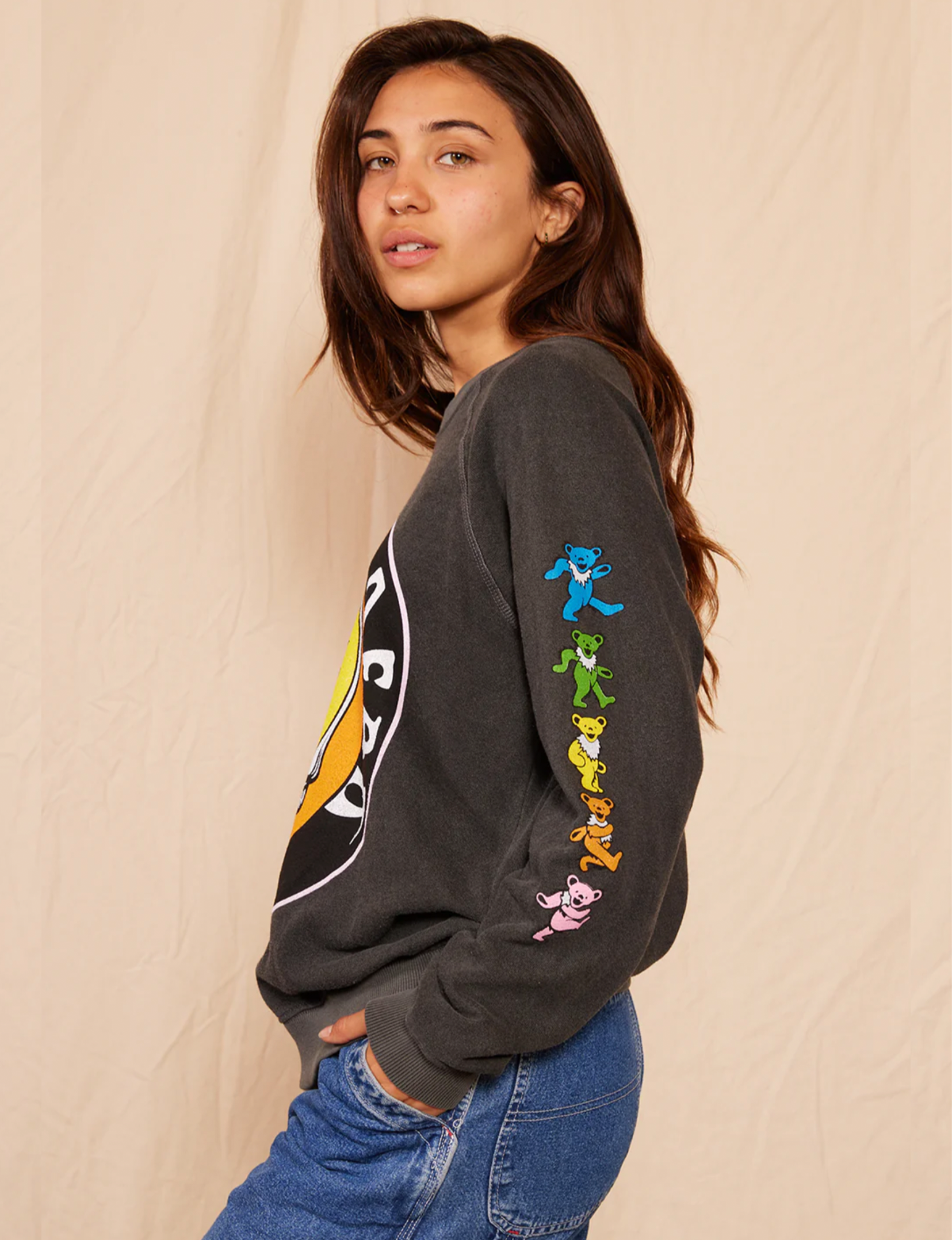 Grateful Dead Bears Crewneck Sweatshirt, Black