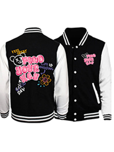 Great Find Cute Bear Graphic Baseball Uniform Fashion Jacket S-5XL