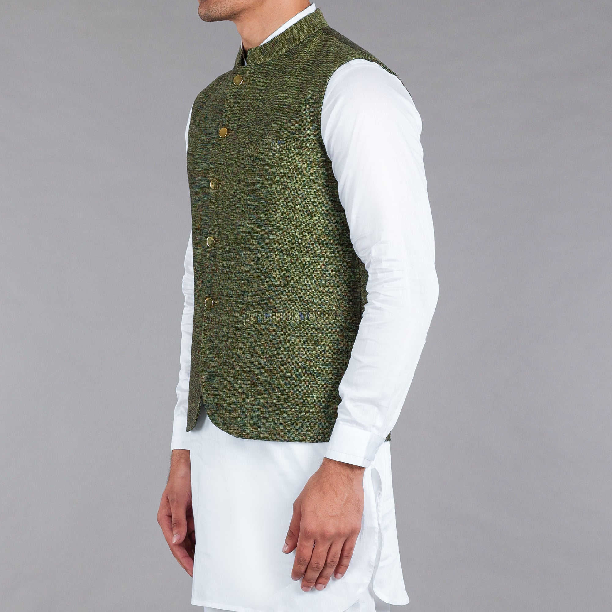 Green Cotton Waistcoat