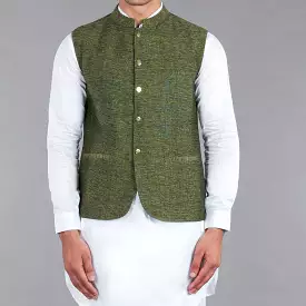 Green Cotton Waistcoat