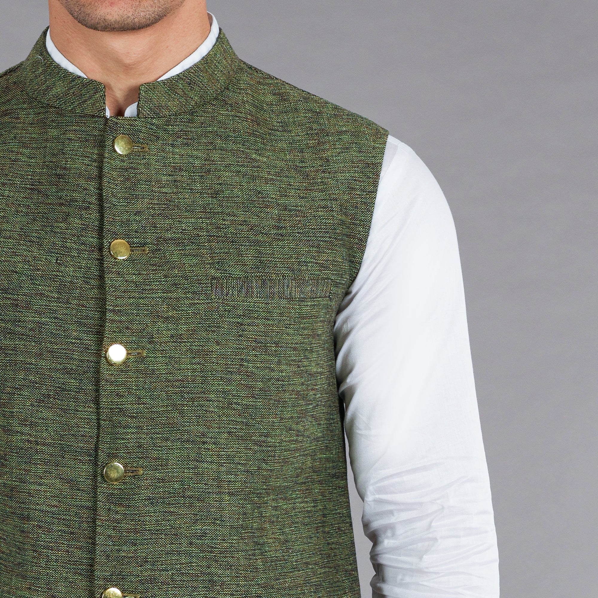 Green Cotton Waistcoat