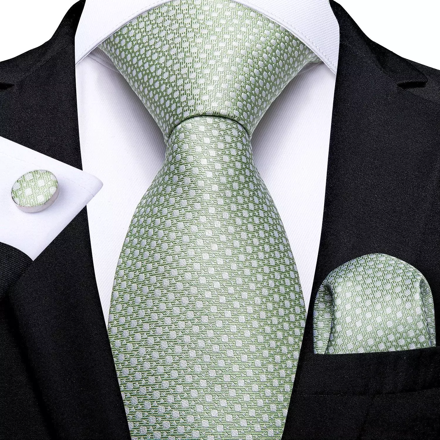 Green Elegant Necktie Set