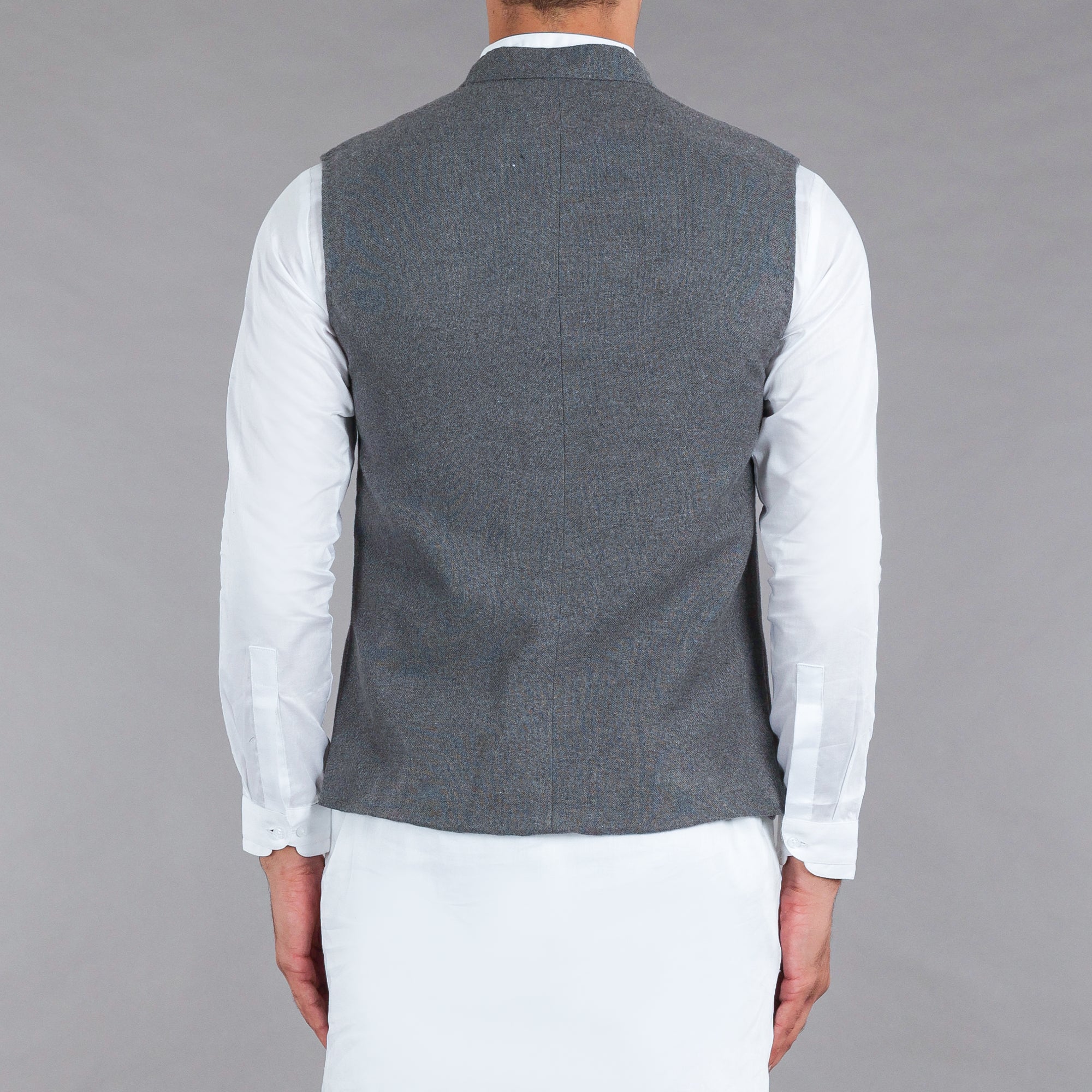 Grey Khaddar Waistcoat - Men's Stylish Grey Khaddar Waistcoat for a Modern Look