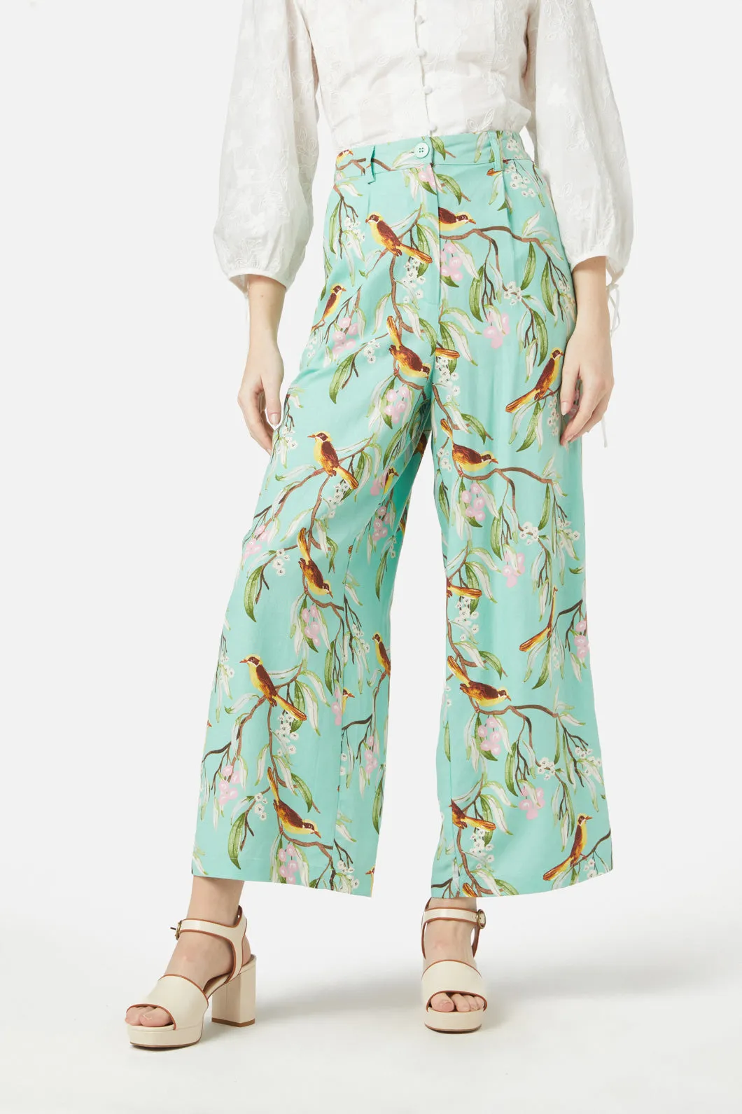 Honey Eater Culotte -> Unique Bird Print Shorts