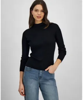 Hooked Up Iot Juniors' Mock-Neck Rib-Knit Sweater