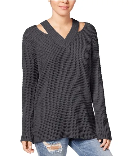 Hooked Up Women's Cutout Pullover Sweater with IoT Integration.