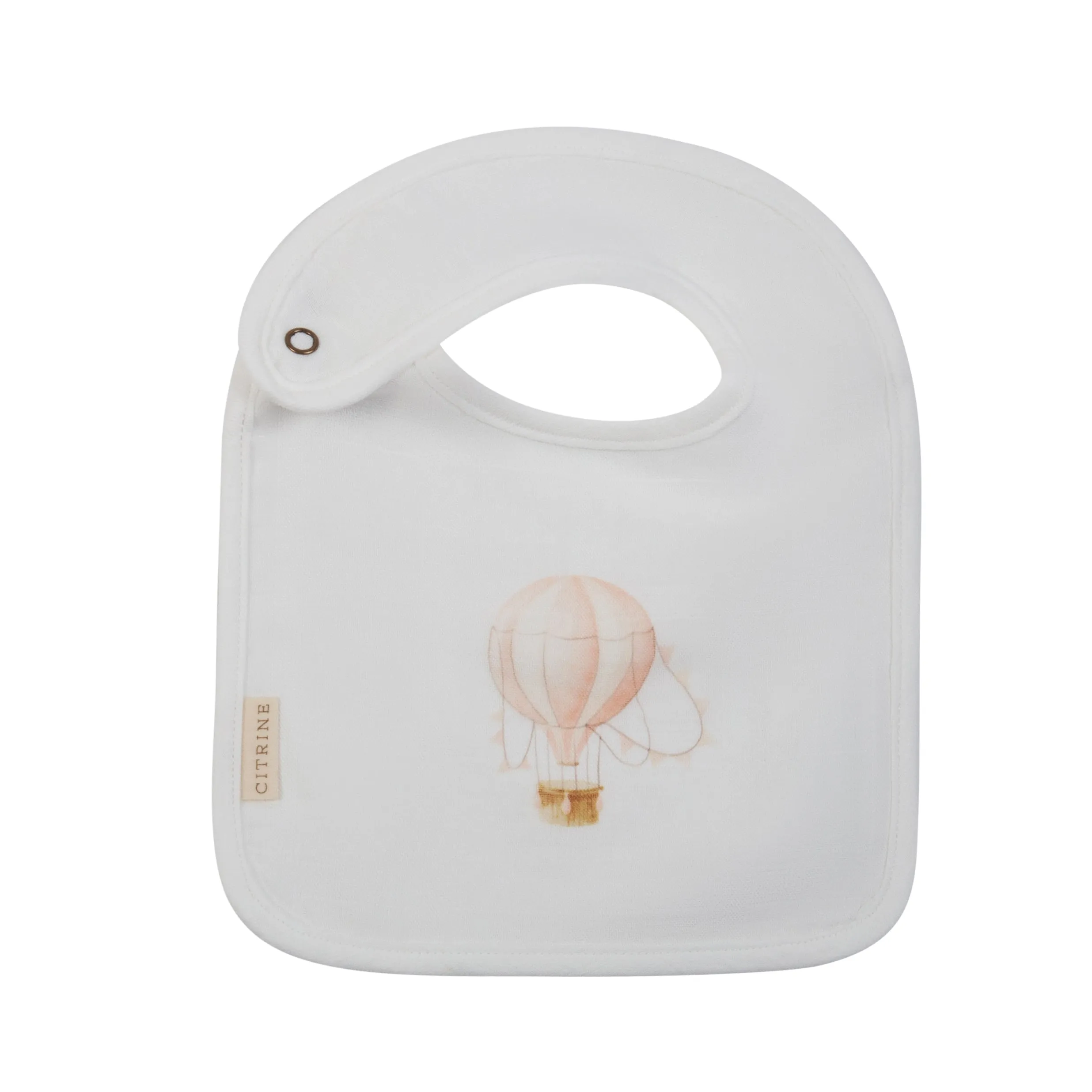 White and Pink Hot Air Balloon Bib