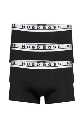 Hugo Boss Black Trunks Pack of 3 with Grey Waistband.