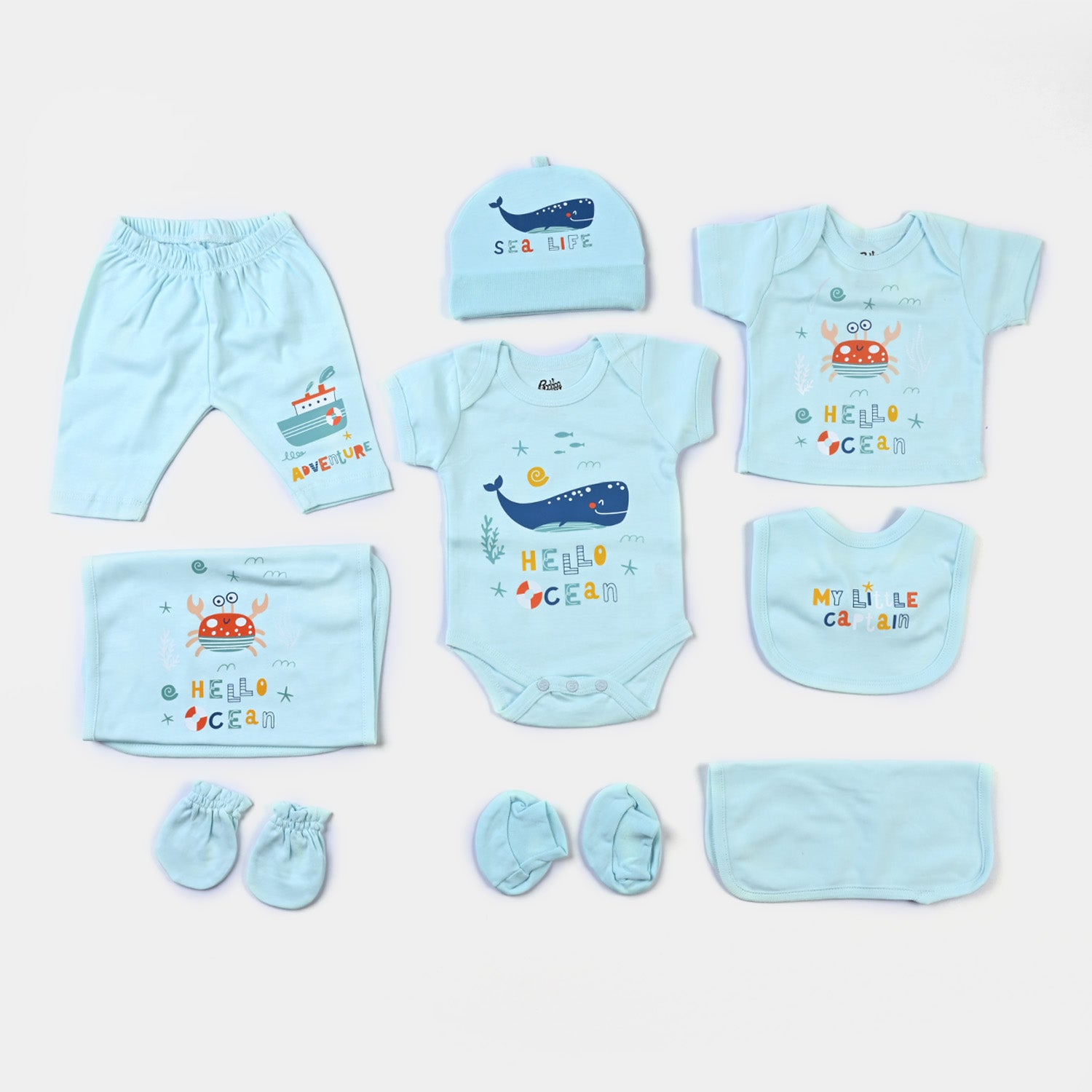 Infant Boys Cotton Poplin Marine Life-mIX Set - 9 Piece