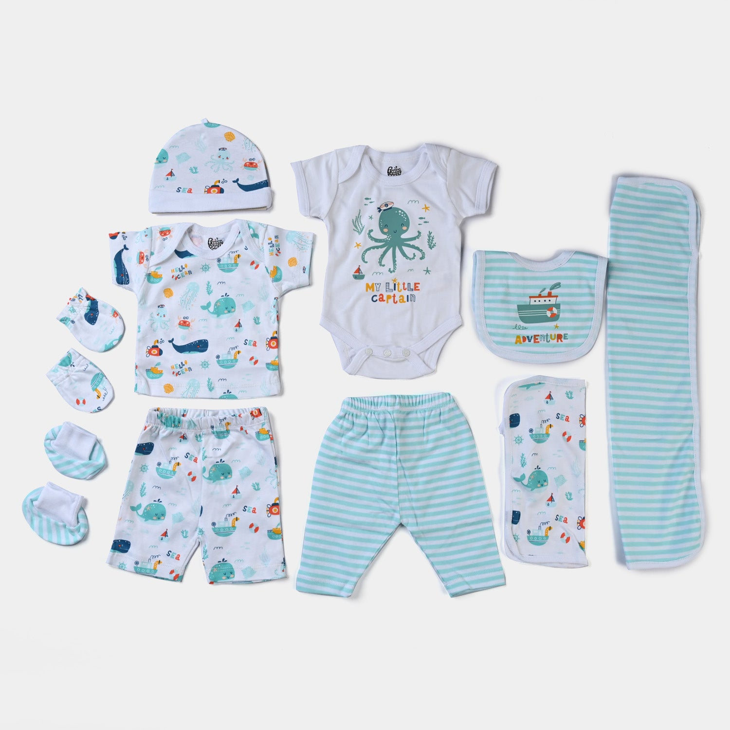 Infant Boys Marine Life Cotton Poplin 10 Piece Set