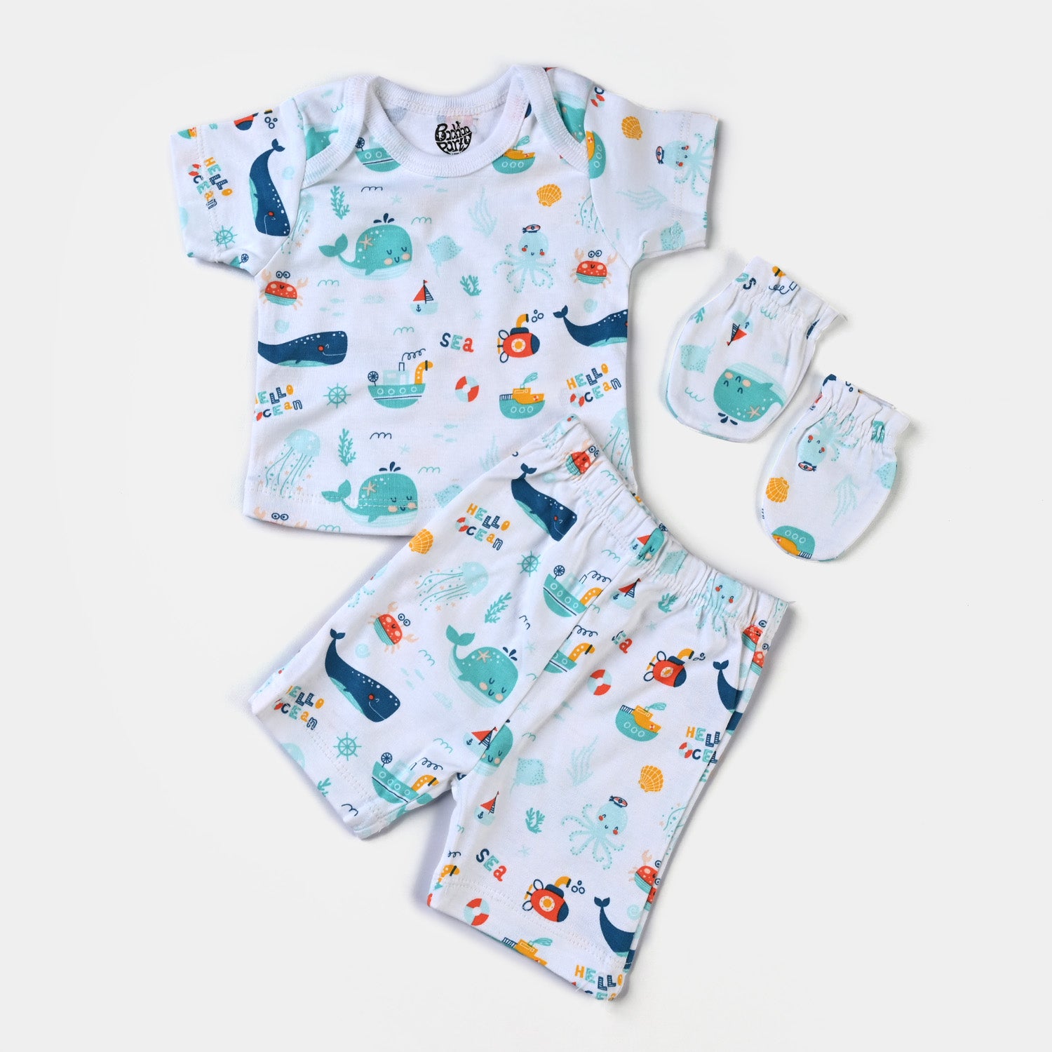 Infant Boys Marine Life Cotton Poplin 8 Piece Set