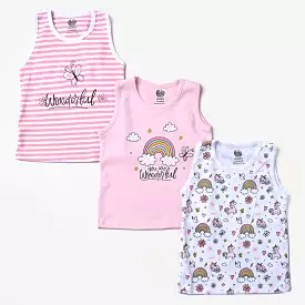 Infant Girls Cotton Poplin 3 Piece Sando Set