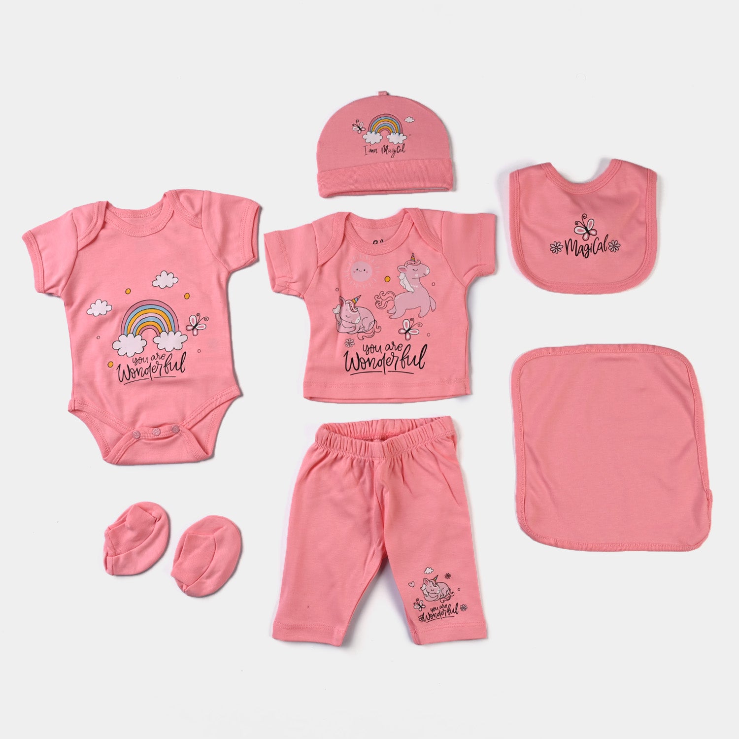 Infant Girls Cotton Poplin 7 Piece Set - Magical Mix