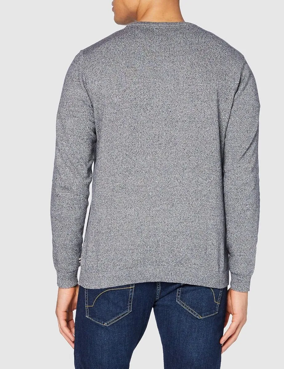 Jack & Jones Basic Knit V-Neck Sweater in Navy Blazer Twist