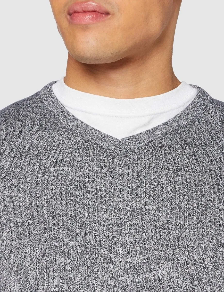 Jack & Jones Basic Knit V-Neck Sweater in Navy Blazer Twist