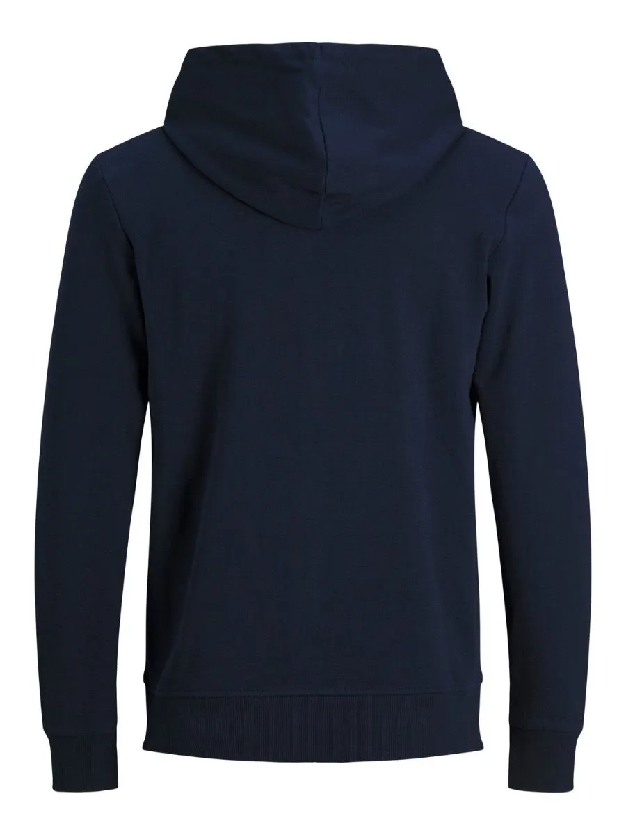 Navy Blazer Basic Zip Up Hooded Sweatshirts by Jack & Jones