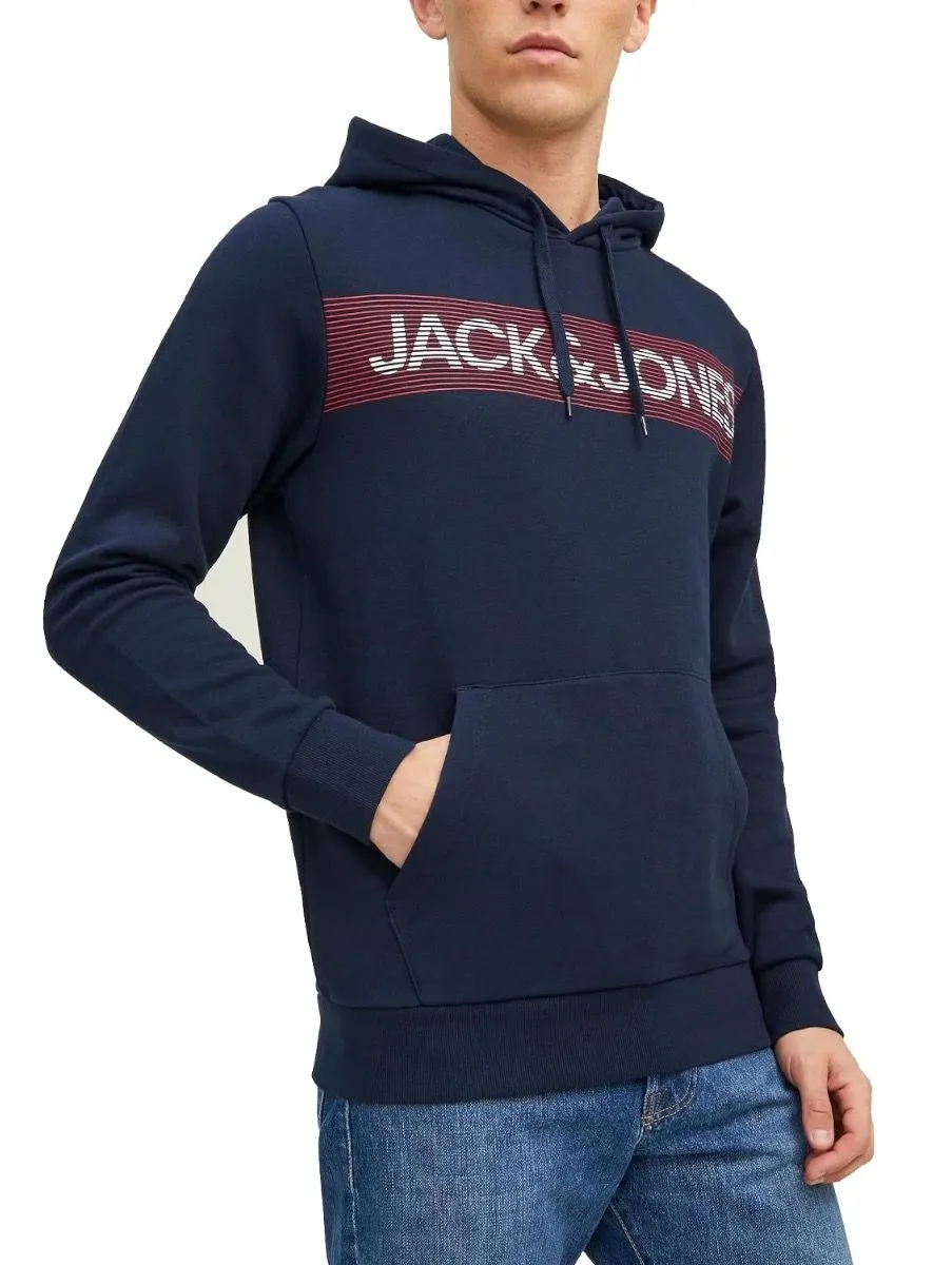 Jack & Jones Navy Blazer Logo Hooded Sweatshirts