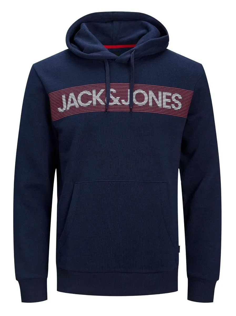 Jack & Jones Navy Blazer Logo Hooded Sweatshirts