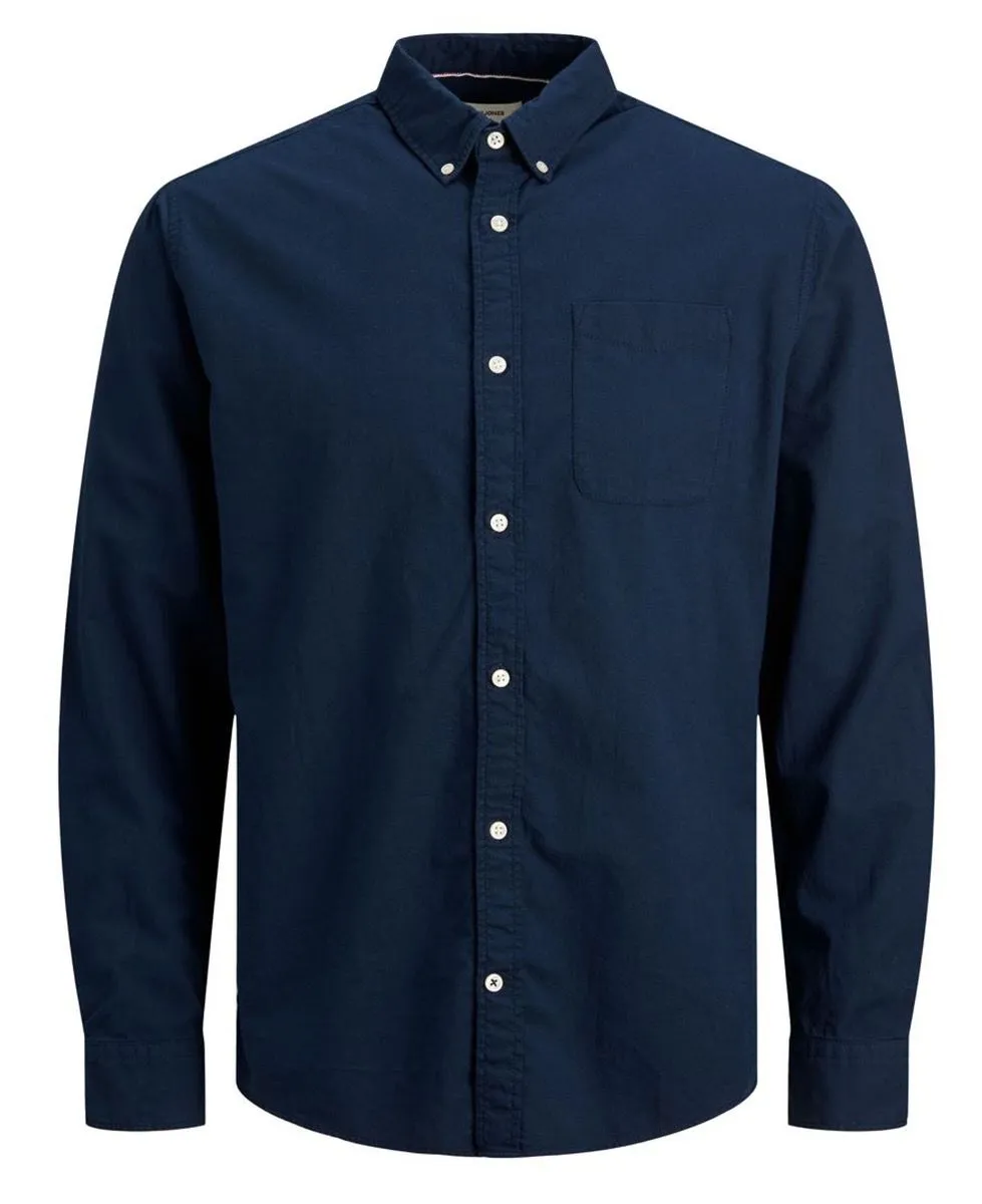 Navy Blazer Oxford Core Long Sleeve Shirt by Jack & Jones