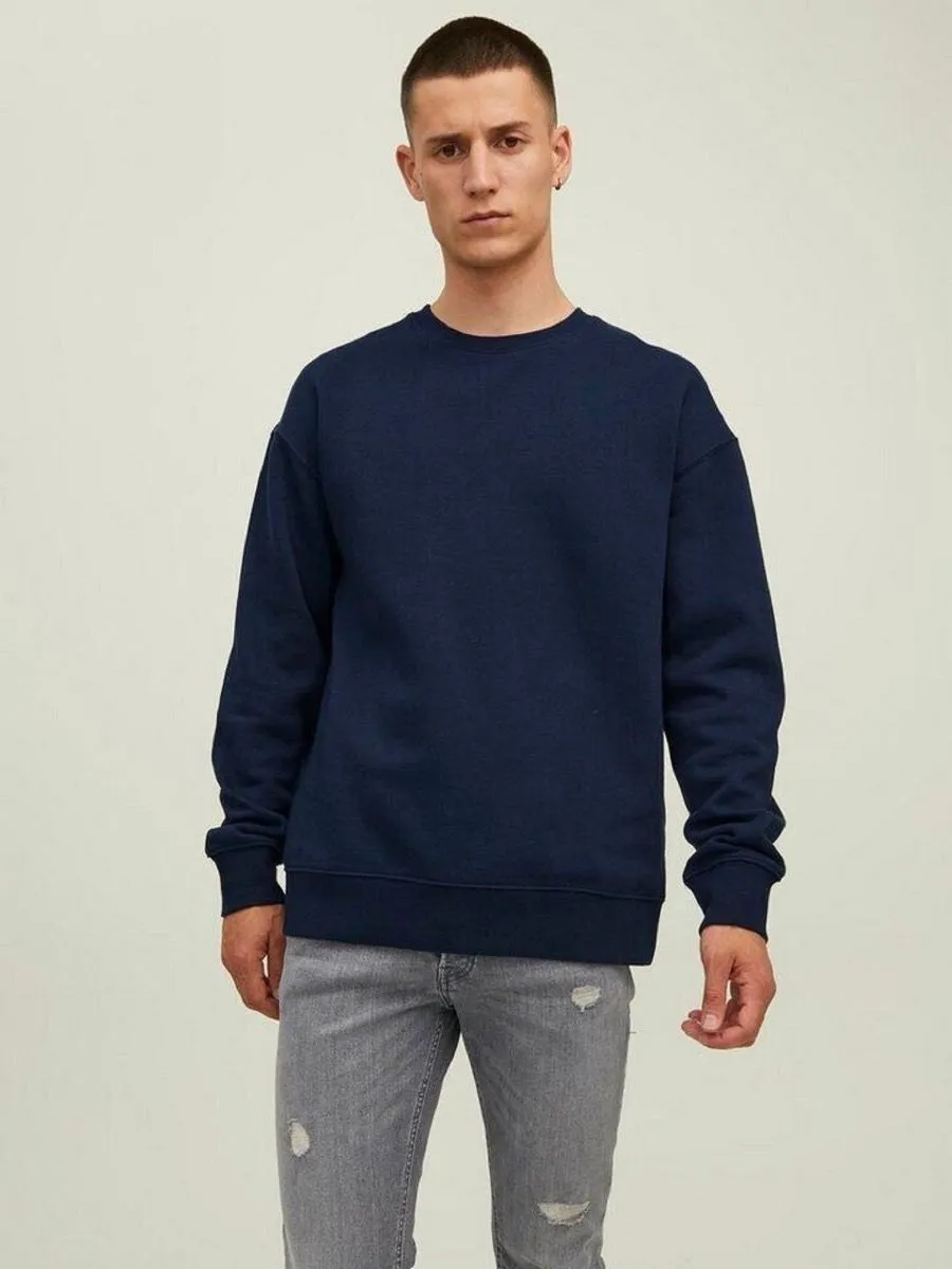 Jack & Jones Star Basic Navy Crew Sweatshirts