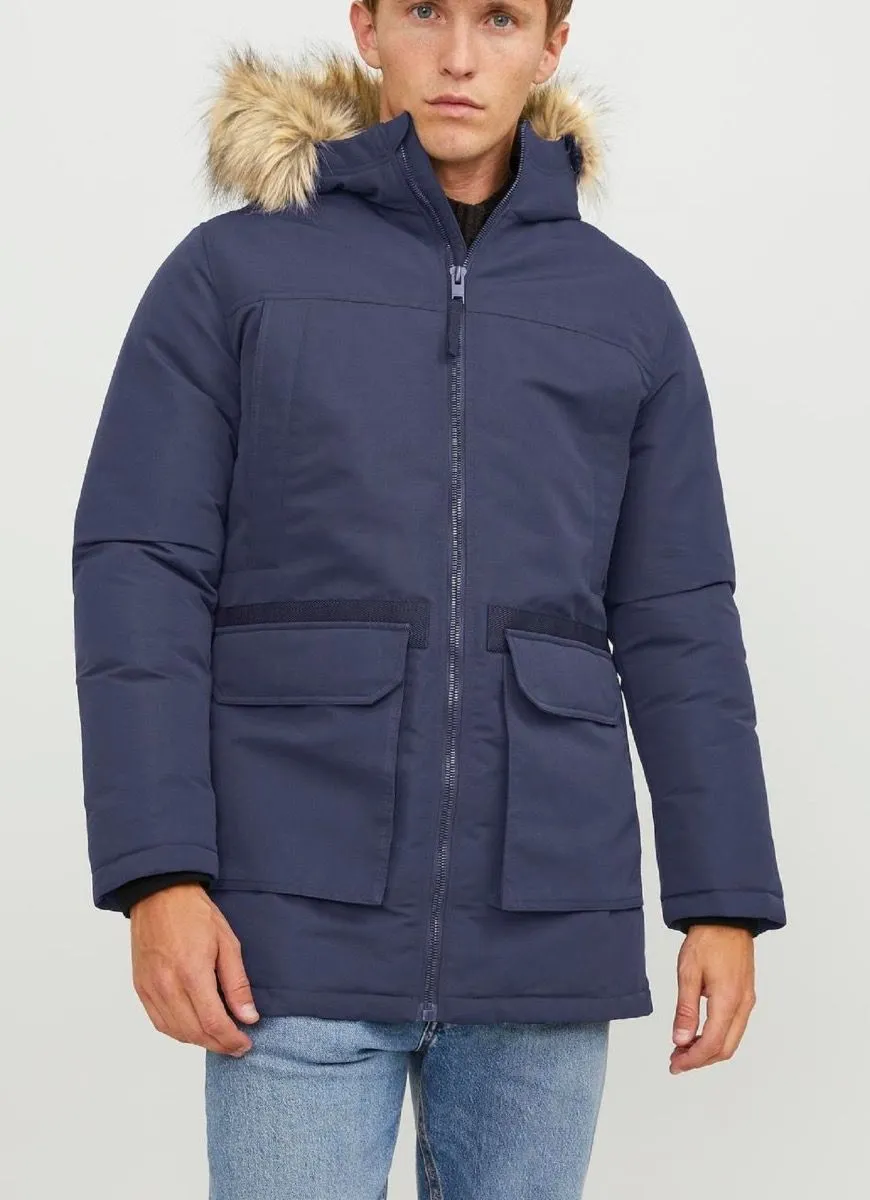 Jack and Jones Navy Blazer Wing Parka Jacket