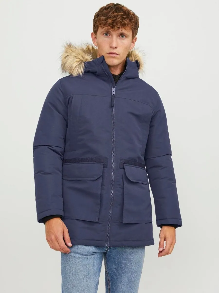 Jack and Jones Navy Blazer Wing Parka Jacket