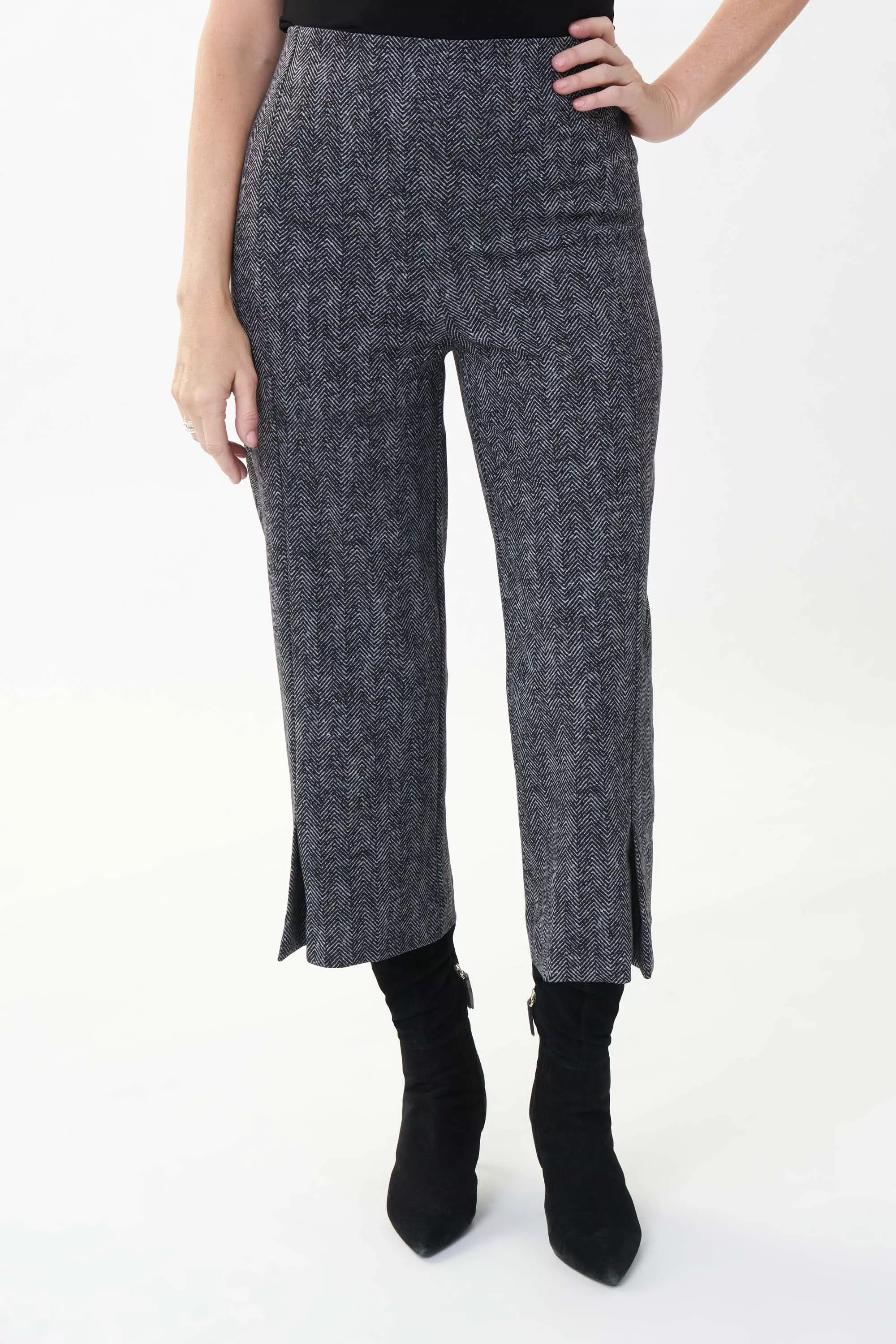 Joseph Ribkoff Herringbone Culotte Pant - 223137 | Culotte Pant in Herringbone Pattern | Joseph Ribkoff 223137