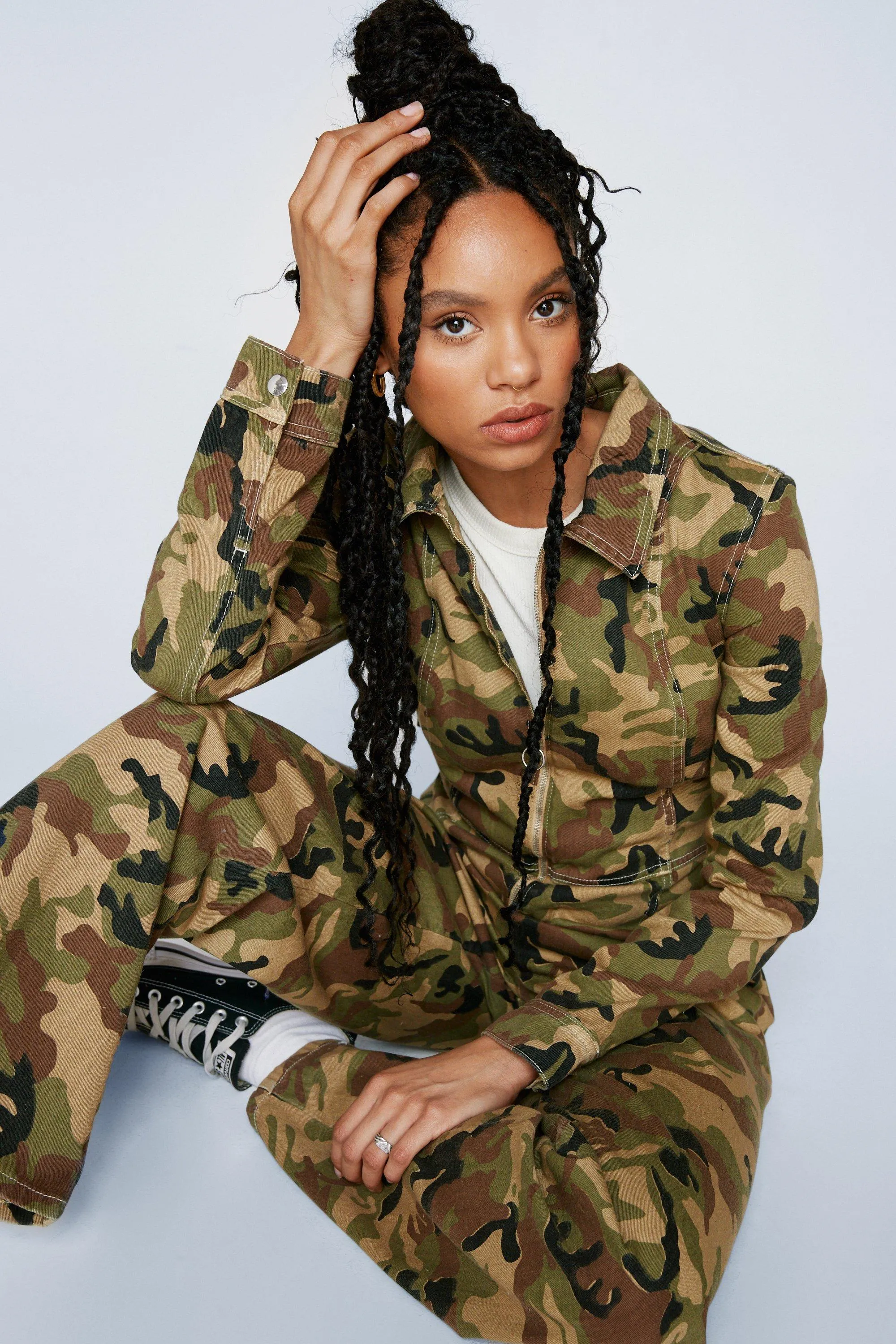 Camo Twill Jumpsuit - Shop NastyGal