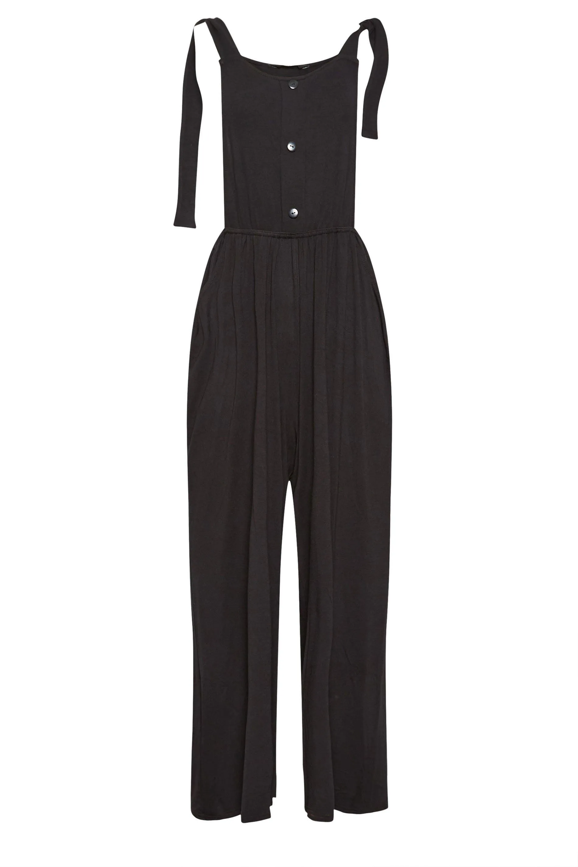 Petite Button Front Jumpsuit - PixieGirl