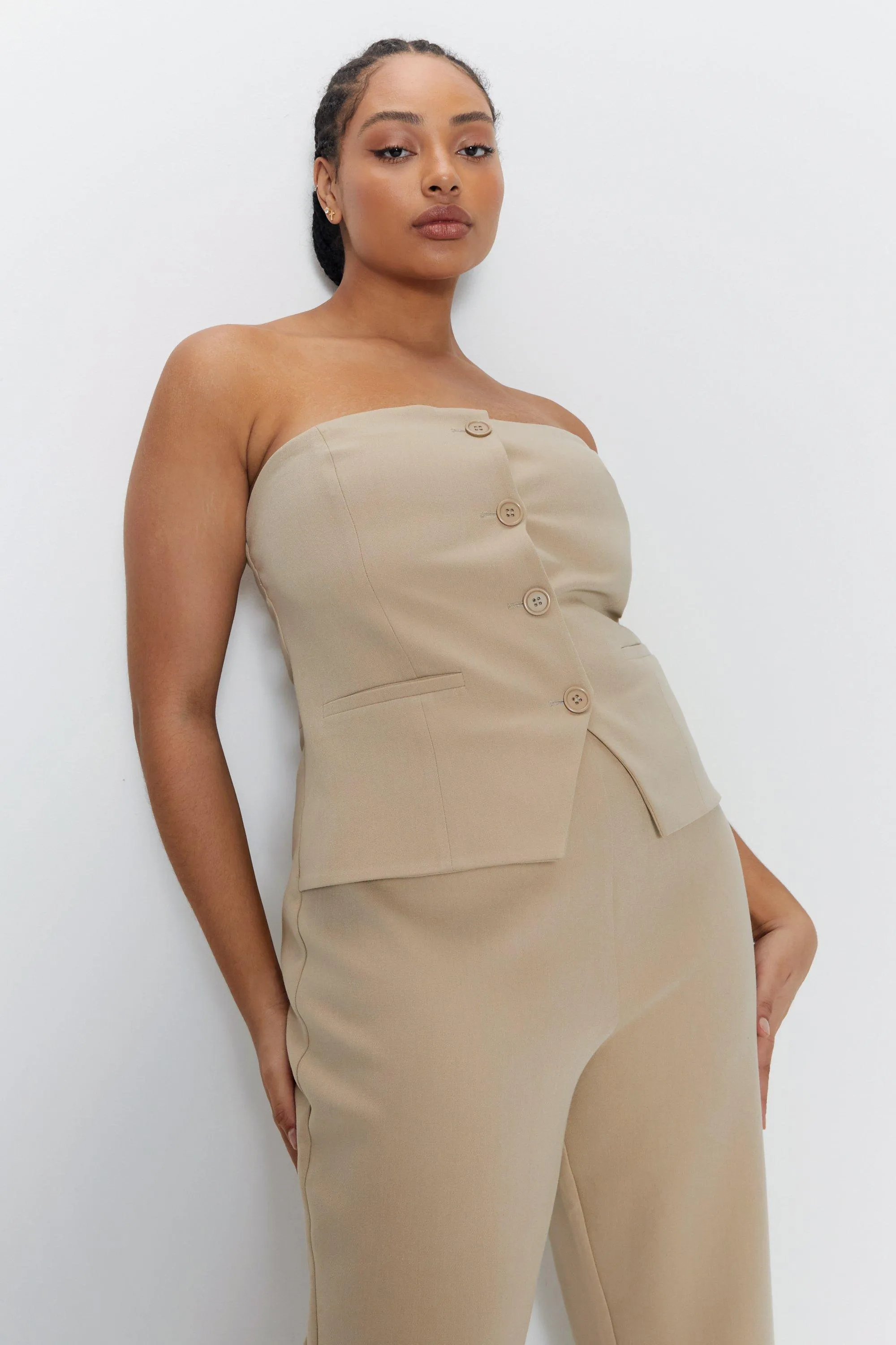 Plus Size Premium Bustier Jumpsuit | Warehouse