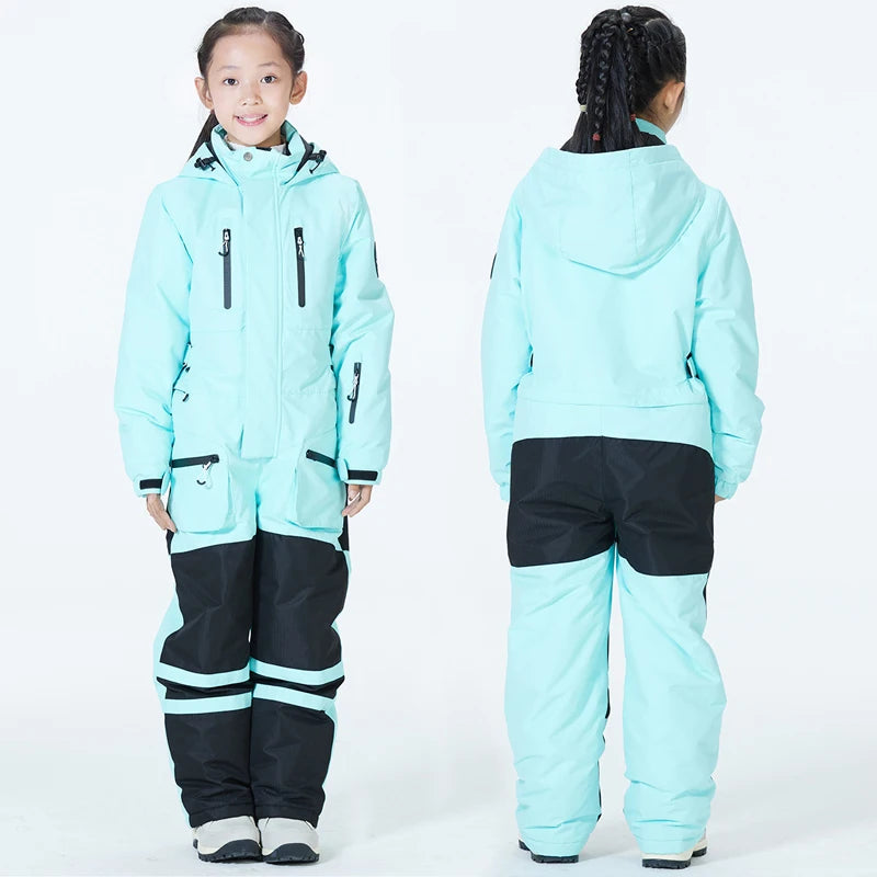 Kids Ski Suit Boy Girl Outdoor Sport Waterproof Snowboard Overall Clothes