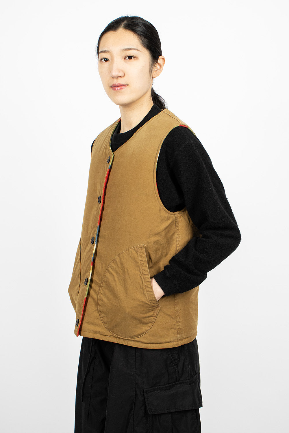 Kora Red Down Vest - Reversible Option