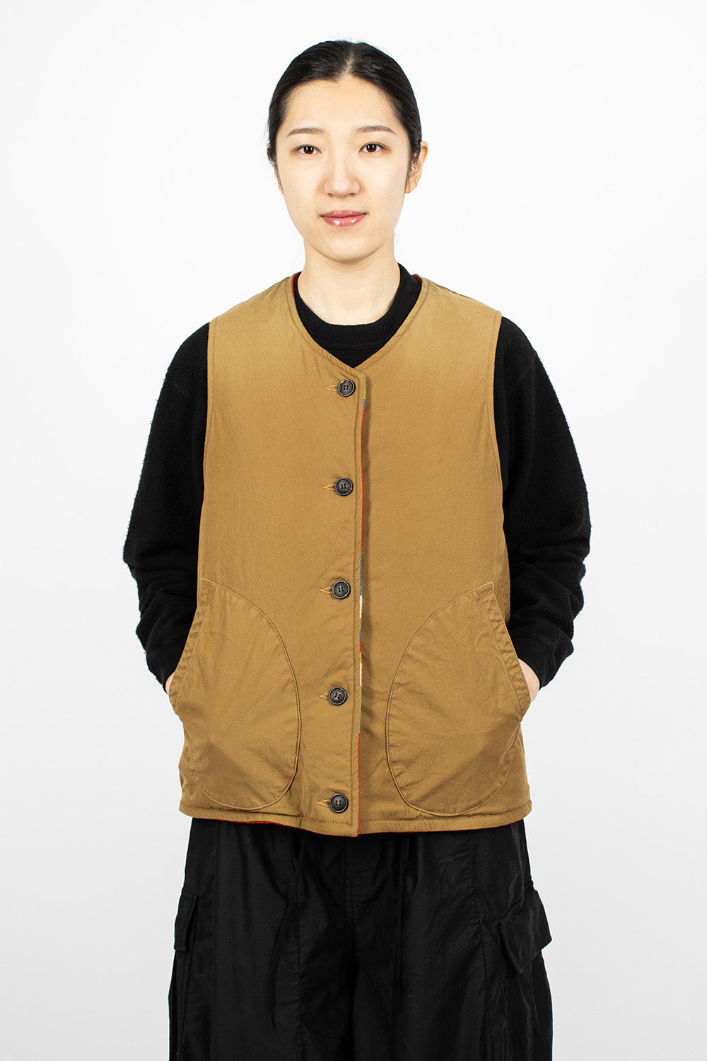 Kora Red Down Vest - Reversible Option