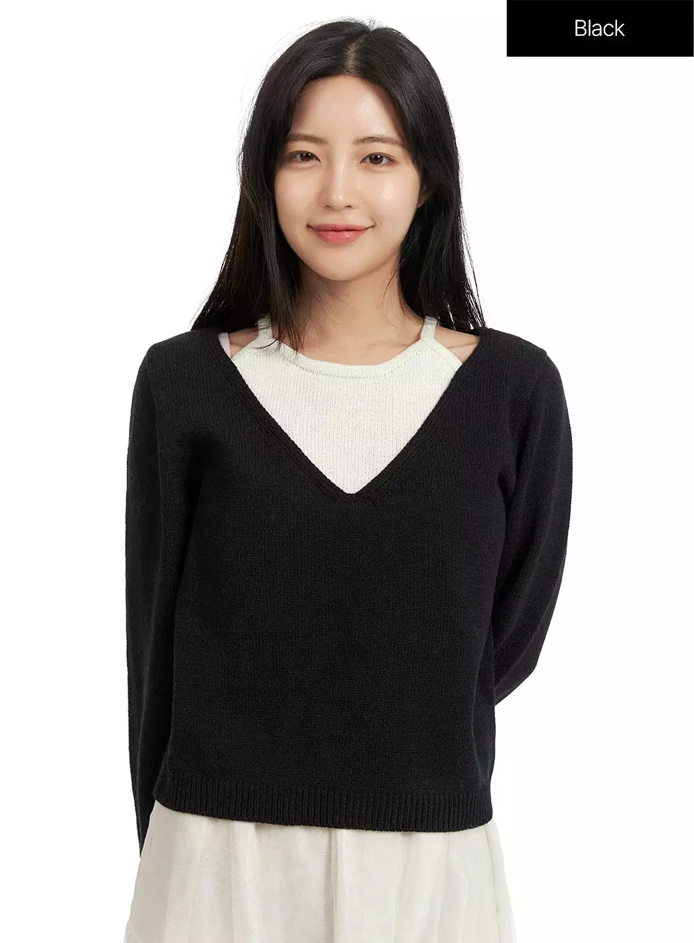 Layered V-Neck Knit Sweater OF419 - Buy Now