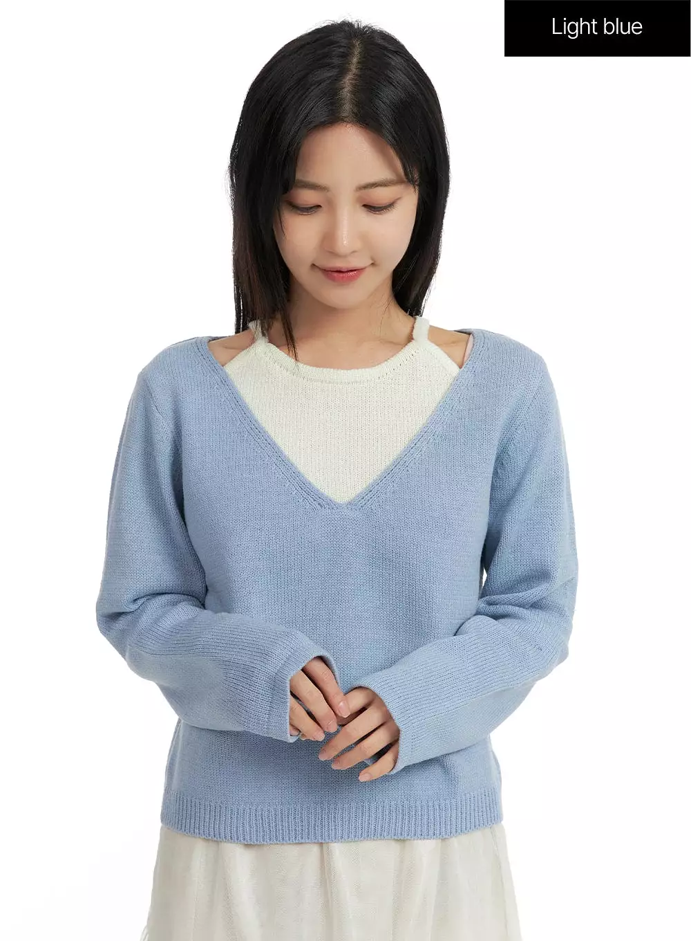 Layered V-Neck Knit Sweater OF419 - Buy Now