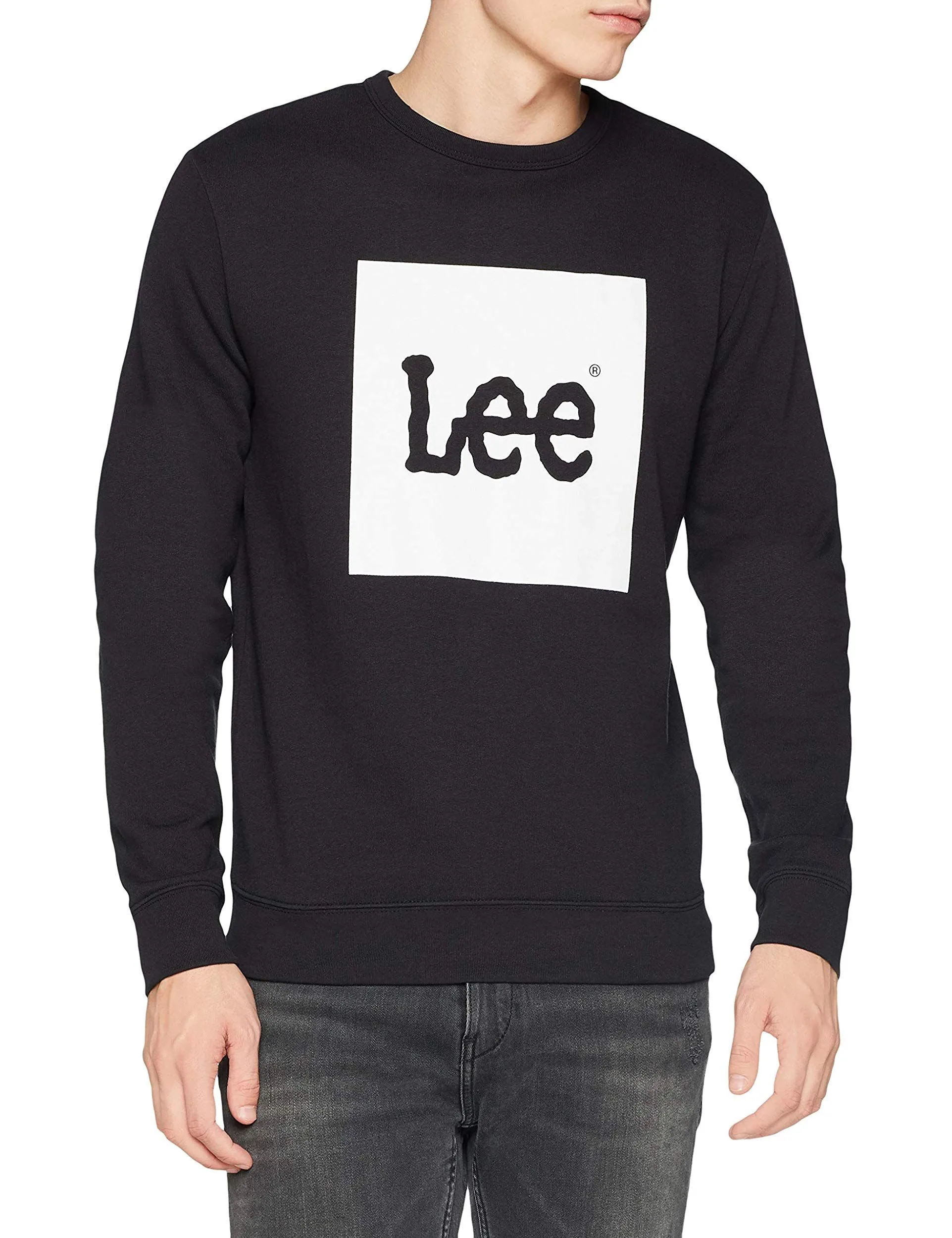 Lee Logo Crew Neck Sweatshirt in Black