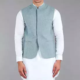 Light Green Cotton Waistcoat - Buy Now