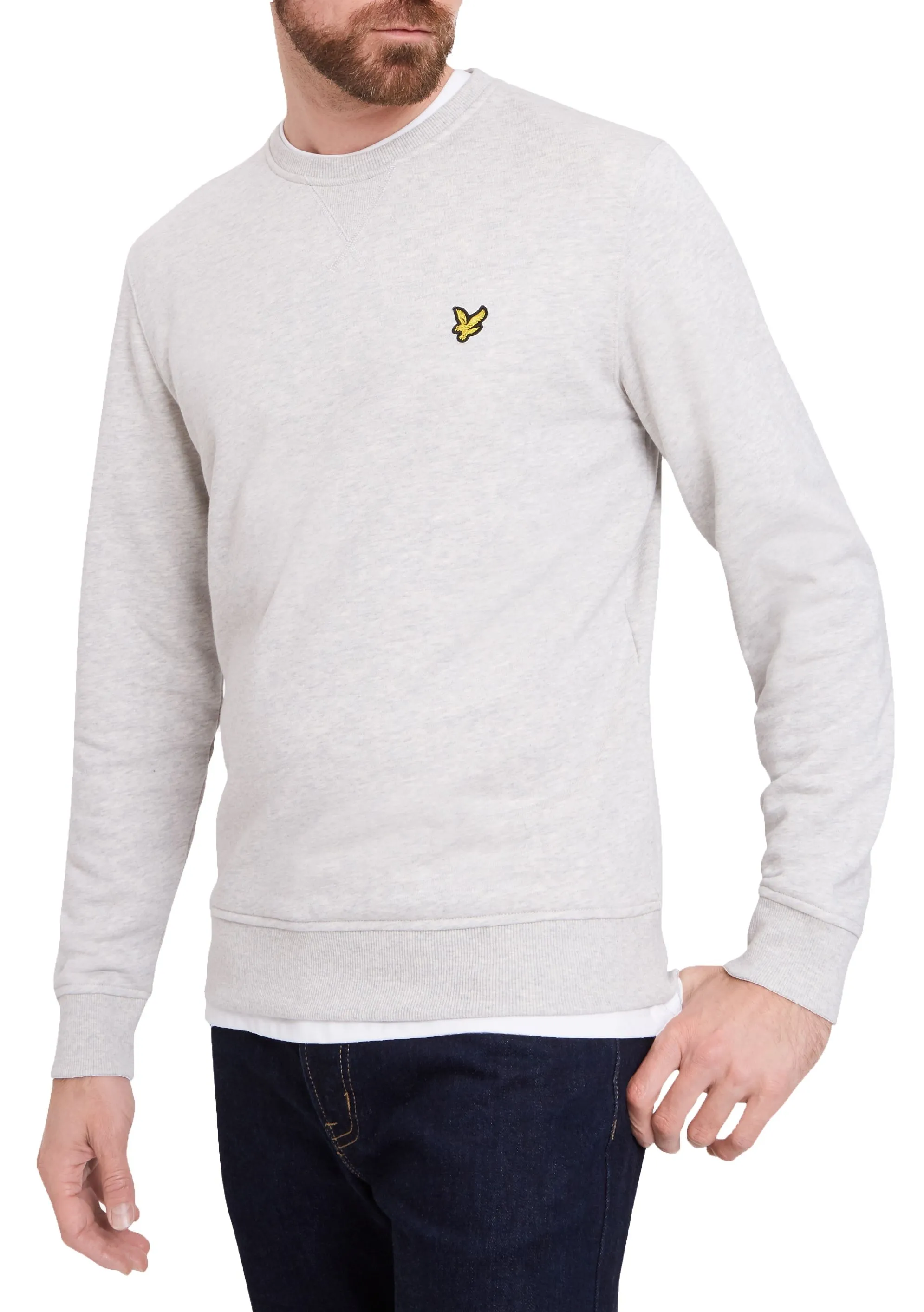 Light Grey Marl Lyle & Scott Crew Neck Plain Sweatshirt