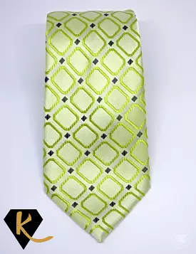 Lime Green Patterned Necktie for Men