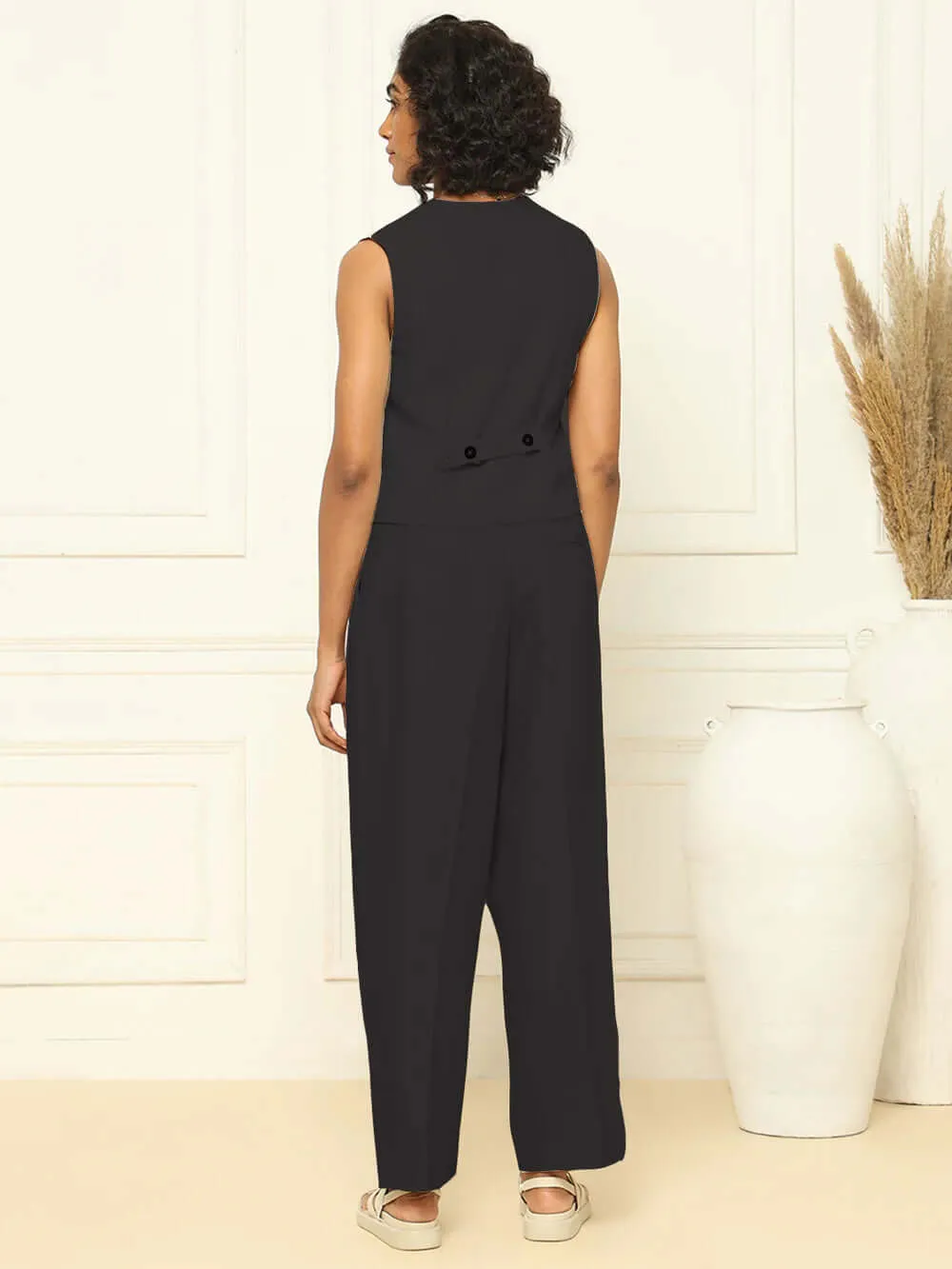 Black Linen Vest - Shop Now