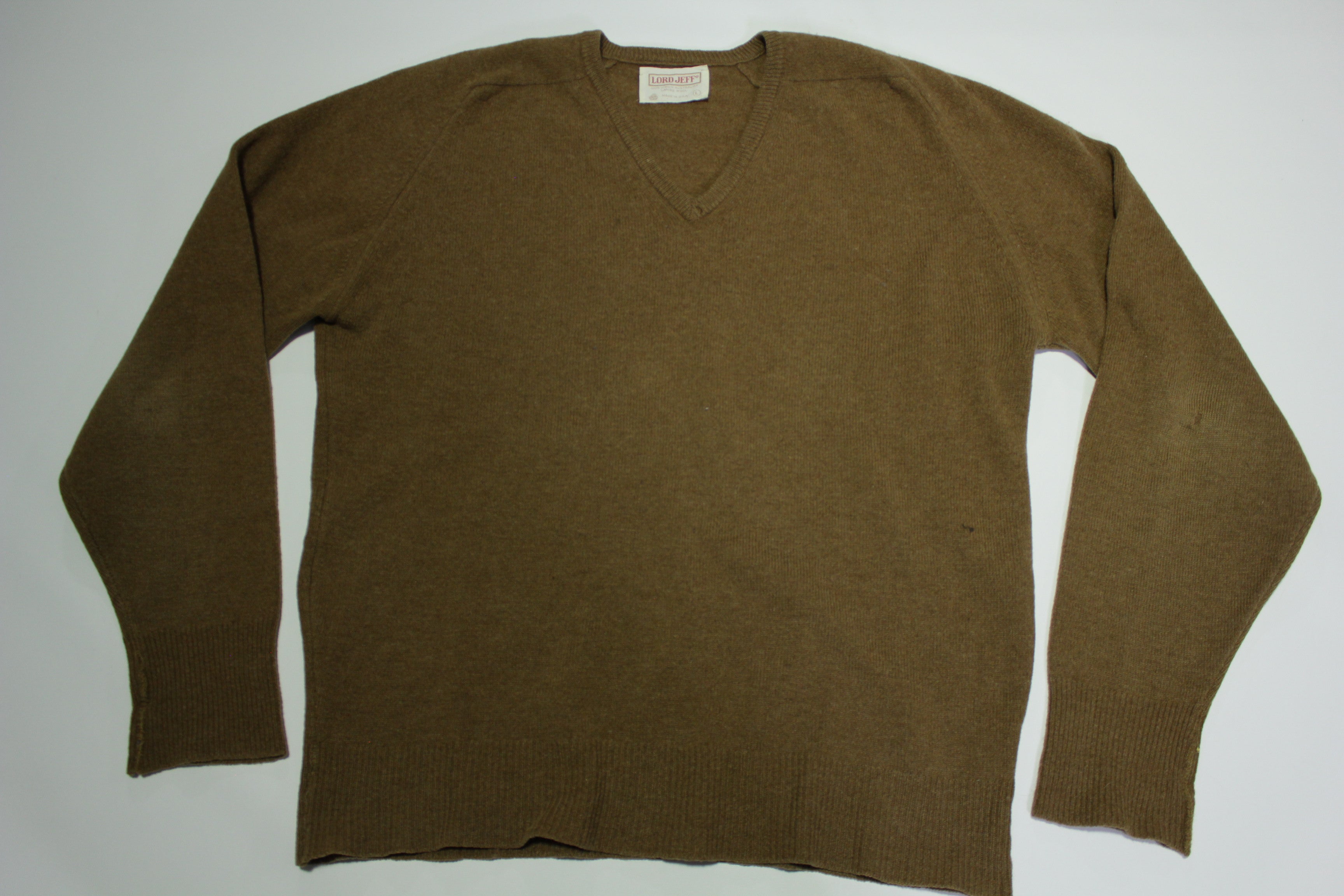 Lord Jeff Vintage Wool Sweater - V-Neck 1960's Fireplace Winter Made in USA