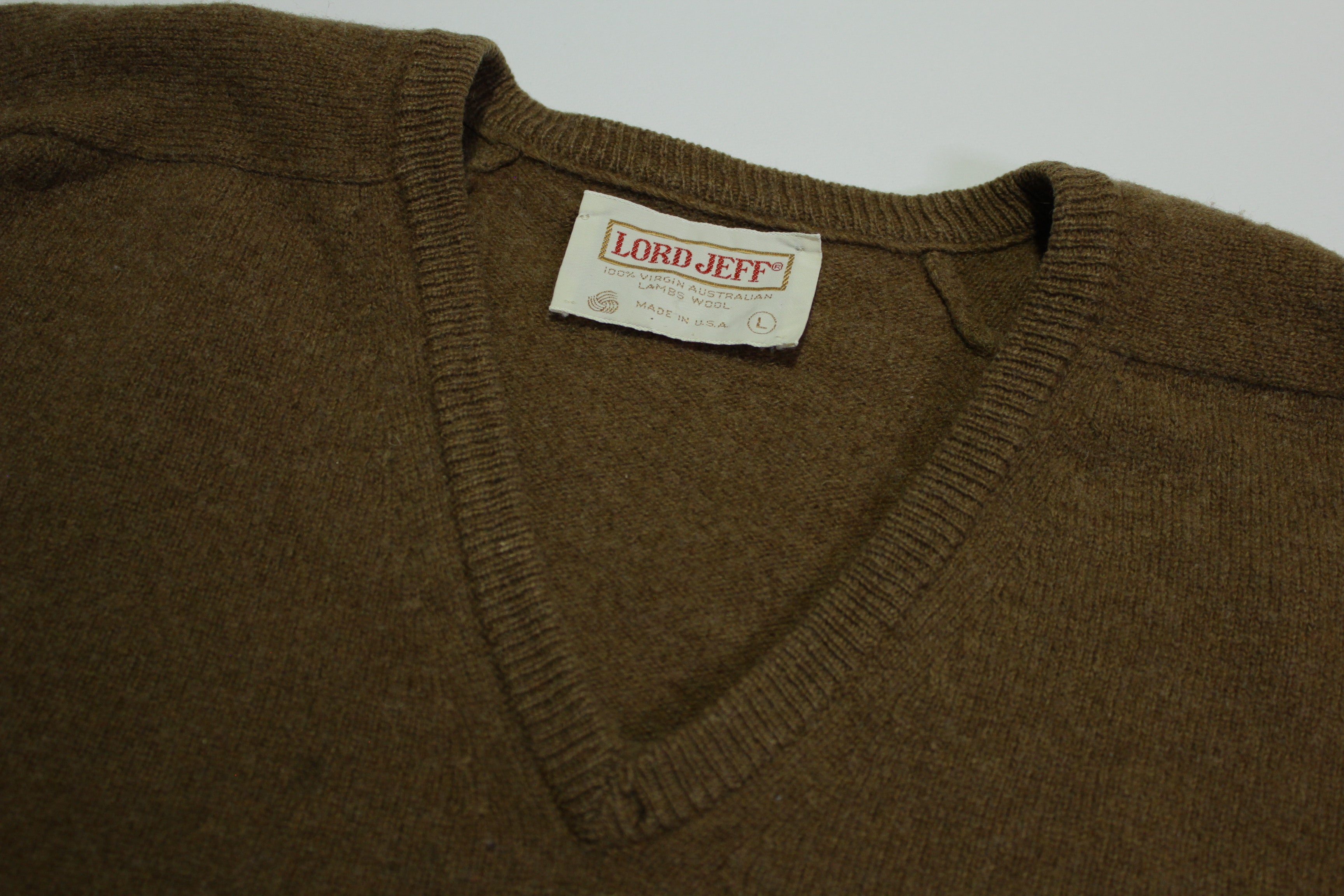 Lord Jeff Vintage Wool Sweater - V-Neck 1960's Fireplace Winter Made in USA