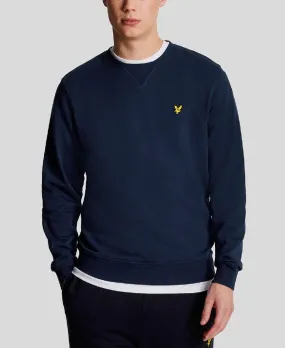 Fashionable Lyle and Scott Crew Neck Casual Sweatshirt Jumper in Navy