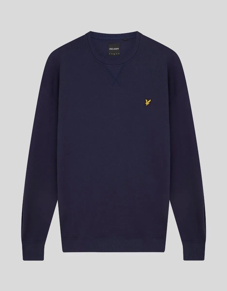 Fashionable Lyle and Scott Crew Neck Casual Sweatshirt Jumper in Navy